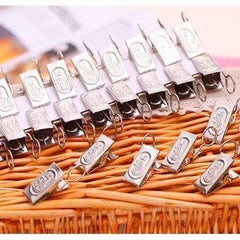 Stainless Steel Curtain Clip Hooks - 20pcs