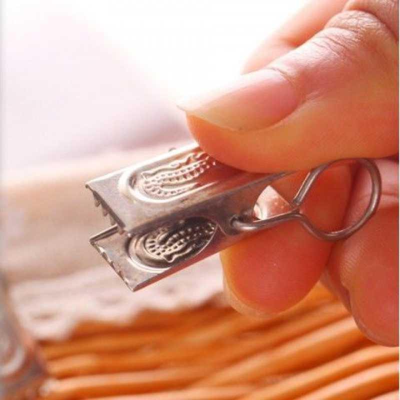 Stainless Steel Curtain Clip Hooks - 20pcs