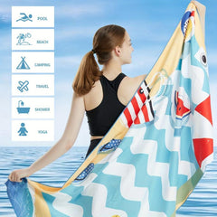 Microfiber Beach Towel Quick Drying Absorbent Sandproof Lightweight Blanket