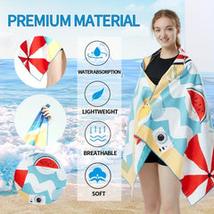 Microfiber Beach Towel Quick Drying Absorbent Sandproof Lightweight Blanket