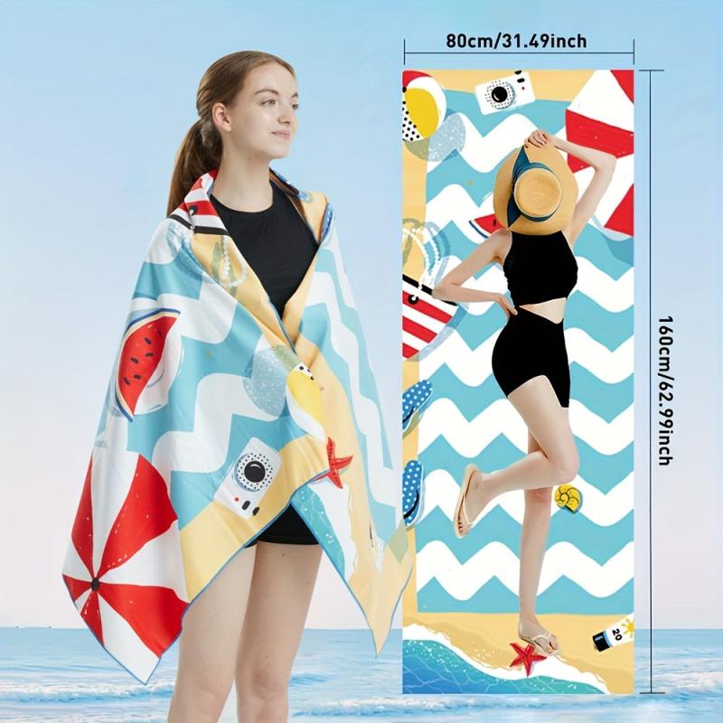 Microfiber Beach Towel Quick Drying Absorbent Sandproof Lightweight Blanket