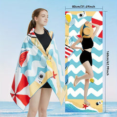 Microfiber Beach Towel Quick Drying Absorbent Sandproof Lightweight Blanket