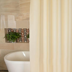 Waterproof Fabric Shower Curtain with Grommet Hooks