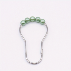 12pcs Faux Pearl Shower Curtain Hooks with Roller Balls