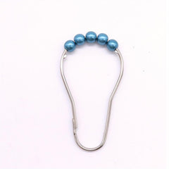 12pcs Faux Pearl Shower Curtain Hooks with Roller Balls
