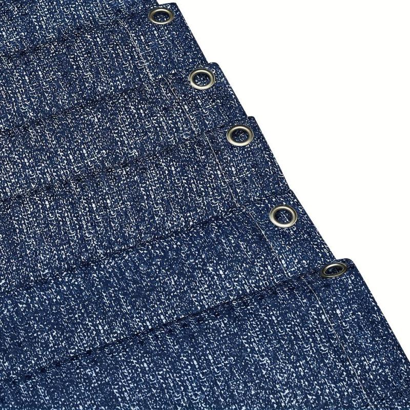Navy Waffle Bath Curtain Waterproof Shower Curtain 72'' x 72''