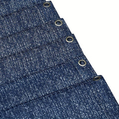 Navy Waffle Bath Curtain Waterproof Shower Curtain 72'' x 72''