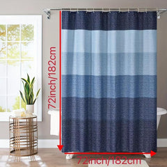 Navy Waffle Bath Curtain Waterproof Shower Curtain 72'' x 72''