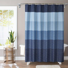 Navy Waffle Bath Curtain Waterproof Shower Curtain 72'' x 72''