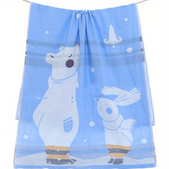Cartoon Bath Towel for Kids, Soft & Absorbent, Home Bathroom Supplies