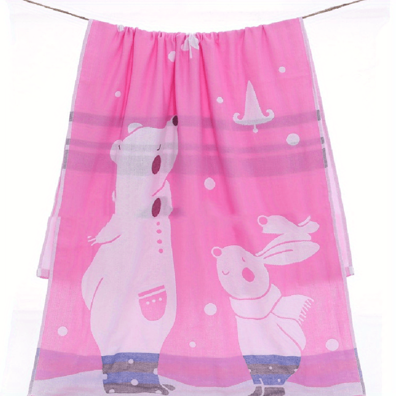 Cartoon Bath Towel for Kids, Soft & Absorbent, Home Bathroom Supplies