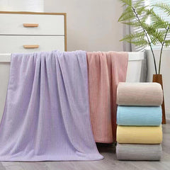 Coral Fleece Bath Towel Soft Absorbent Thicken Towel For Home Bathroom