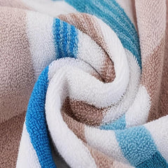 2pcs Striped Cotton Hand Towel Soft Couple Face Towel Absorbent Towel