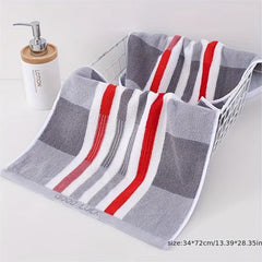 2pcs Striped Cotton Hand Towel Soft Couple Face Towel Absorbent Towel