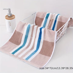 2pcs Striped Cotton Hand Towel Soft Couple Face Towel Absorbent Towel