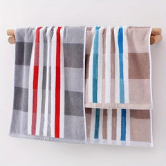 2pcs Striped Cotton Hand Towel Soft Couple Face Towel Absorbent Towel