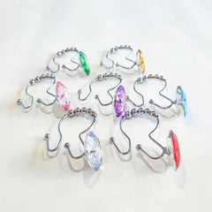 12pcs Rhinestone Shower Curtain Hooks Decorative Bathroom Accessories