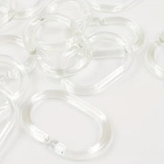12pcs Transparent Plastic Shower Curtain Hook C-shaped Bathroom Accessories