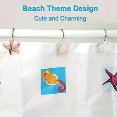 12pcs Seashell Shower Curtain Hooks Stainless Steel Ocean Theme