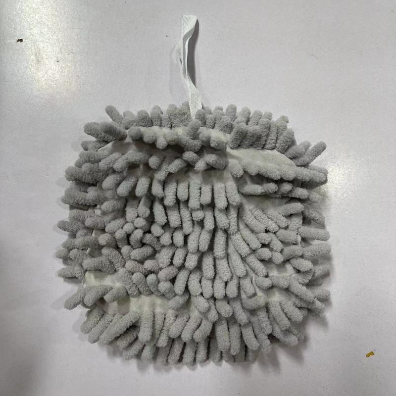 Fluffy Chenille Hanging Towel for Kitchen and Bathroom Use