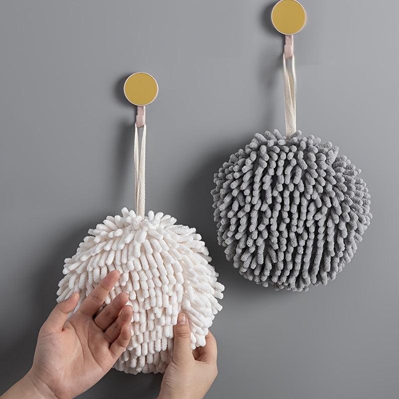 Fluffy Chenille Hanging Towel for Kitchen and Bathroom Use