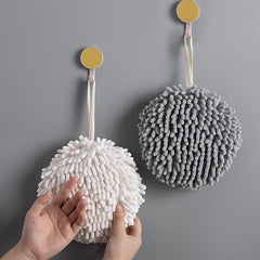 Fluffy Chenille Hanging Towel for Kitchen and Bathroom Use
