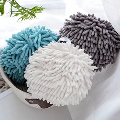 Fluffy Chenille Hanging Towel for Kitchen and Bathroom Use