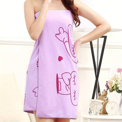 Microfiber Bath Towel Absorbent 27x55 Cartoon Pattern Adult Men Wom