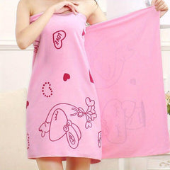 Microfiber Bath Towel Absorbent 27x55 Cartoon Pattern Adult Men Wom