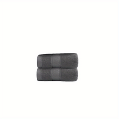 2pcs Solid Hand Towel Soft Skin-friendly Absorbent Towel For Bathroom Gym