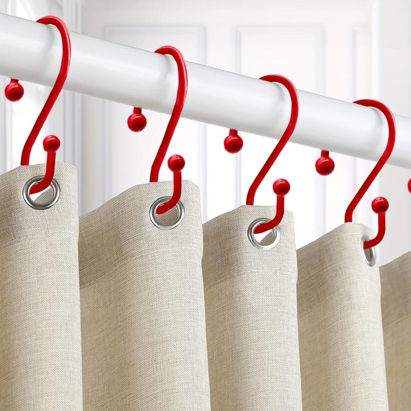 12pcs Shower Curtain Hook Rings Waterproof Metal Material Bathroom Accessories