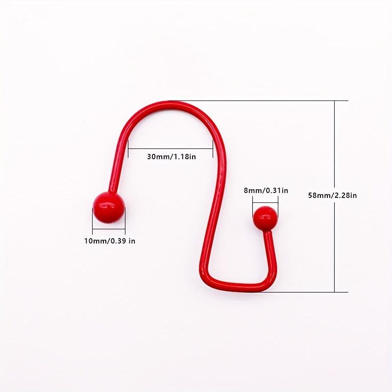 12pcs Shower Curtain Hook Rings Waterproof Metal Material Bathroom Accessories