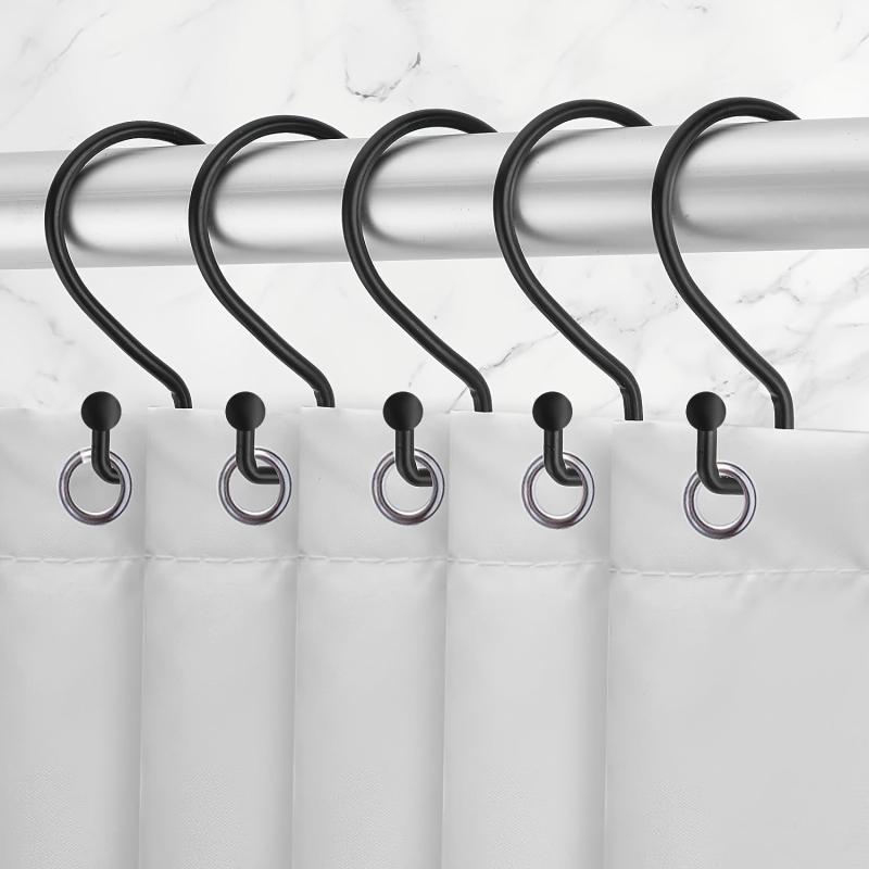 12pcs Shower Curtain Hook Rings Waterproof Metal Material Bathroom Accessories