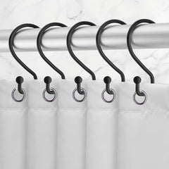 12pcs Shower Curtain Hook Rings Waterproof Metal Material Bathroom Accessories