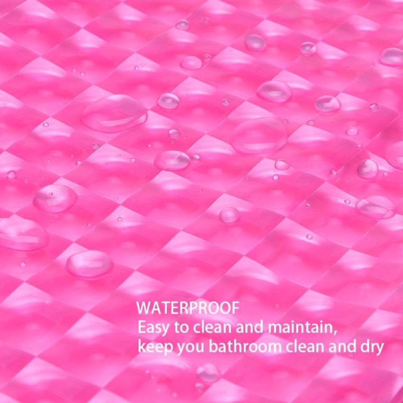 Waterproof Pink Shower Curtain with Hooks - Stylish Bathroom Decor