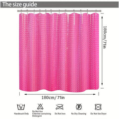 Waterproof Pink Shower Curtain with Hooks - Stylish Bathroom Decor