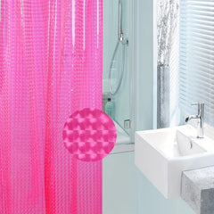 Waterproof Pink Shower Curtain with Hooks - Stylish Bathroom Decor