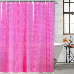 Waterproof Pink Shower Curtain with Hooks - Stylish Bathroom Decor