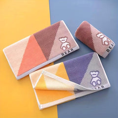 1pc Bear Hand Towel Cotton Woven Jacquard Face Towel