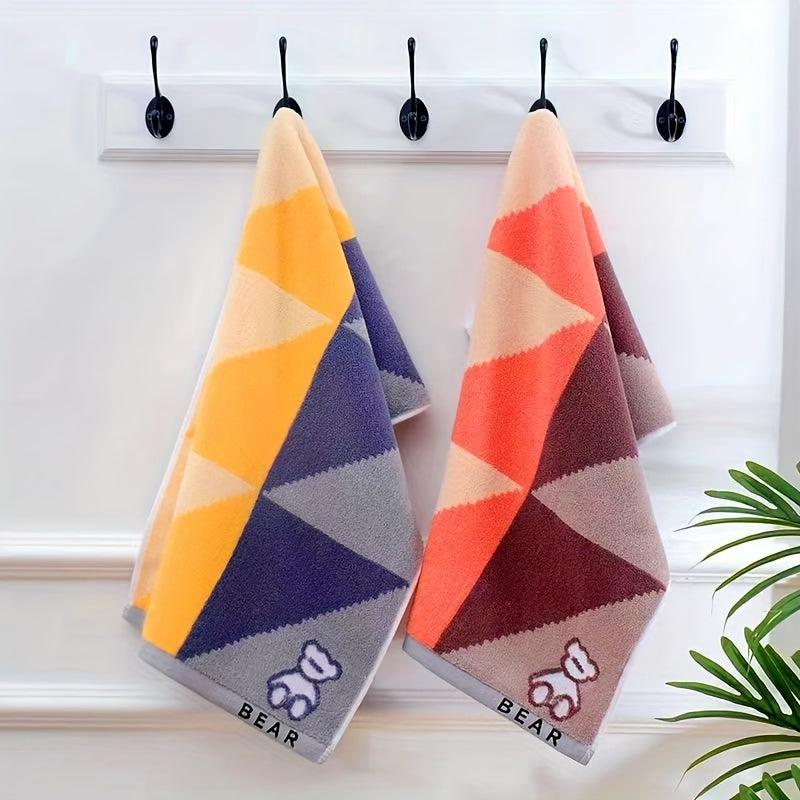 1pc Bear Hand Towel Cotton Woven Jacquard Face Towel