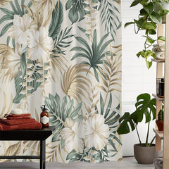 Bohemian Cat Print Shower Curtain with Hooks