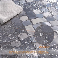 3D Waterproof Shower Curtain Square & Circular Patterns + 12 Plastic Hooks