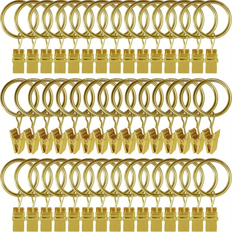 44pcs Metal Curtain Rings with Clips Drapery Hangers