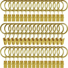 44pcs Metal Curtain Rings with Clips Drapery Hangers