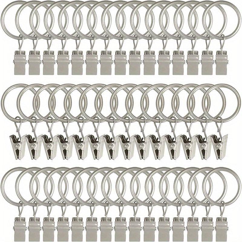44pcs Metal Curtain Rings with Clips Drapery Hangers