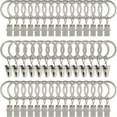 44pcs Metal Curtain Rings with Clips Drapery Hangers