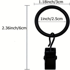 44pcs Metal Curtain Rings with Clips Drapery Hangers