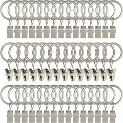 44pcs Metal Curtain Rings with Clips Drapery Hangers