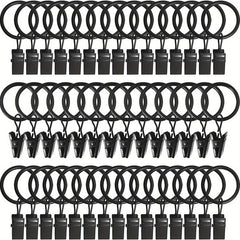 44pcs Metal Curtain Rings with Clips Drapery Hangers