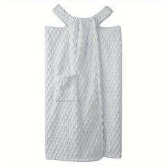 Absorbent Coral Fleece Bath Towel with Thick Straps
